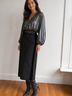 Armani Exchange Black High-Waist Pencil Skirt